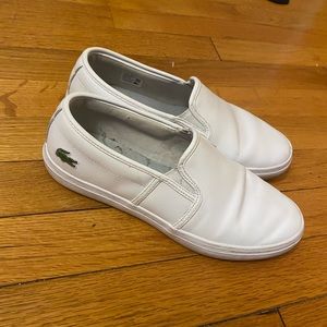 Lacoste White Slip on shoes